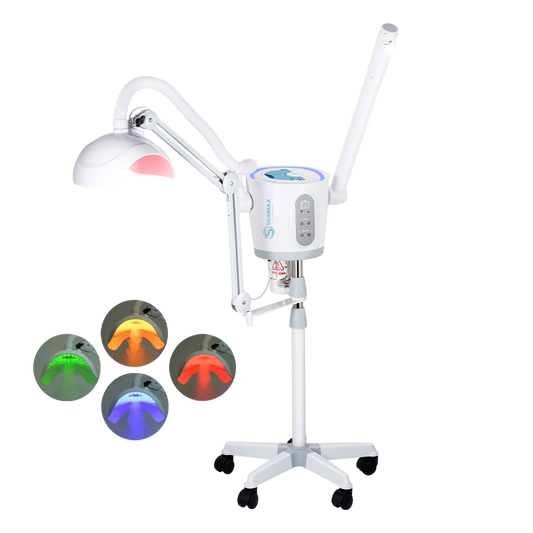 Electric Facial Steamer with Hot & Cold Spray, Phototherapy and Nanotechnology